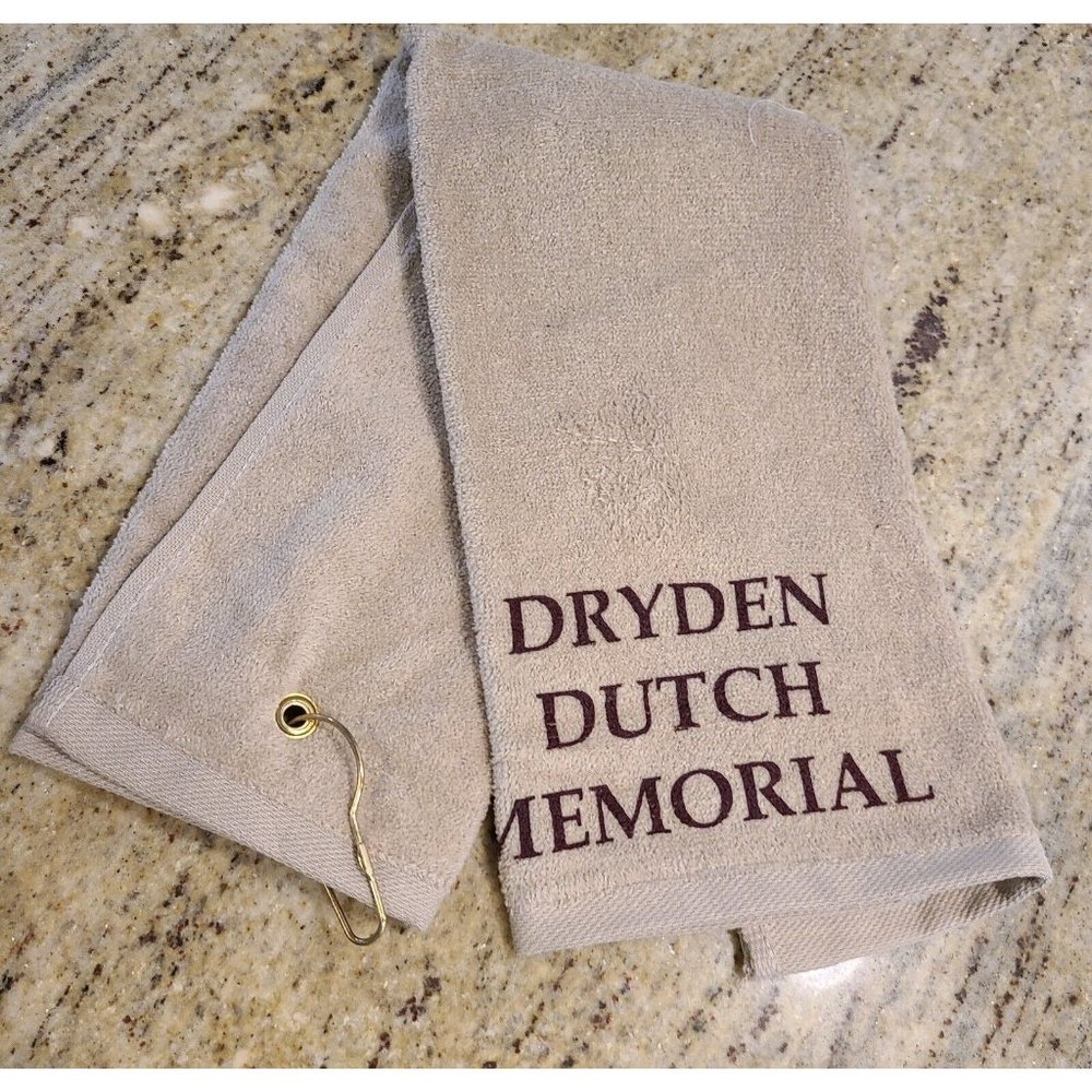Dryden Dutch Memorial Golf Towel. Beige Tan